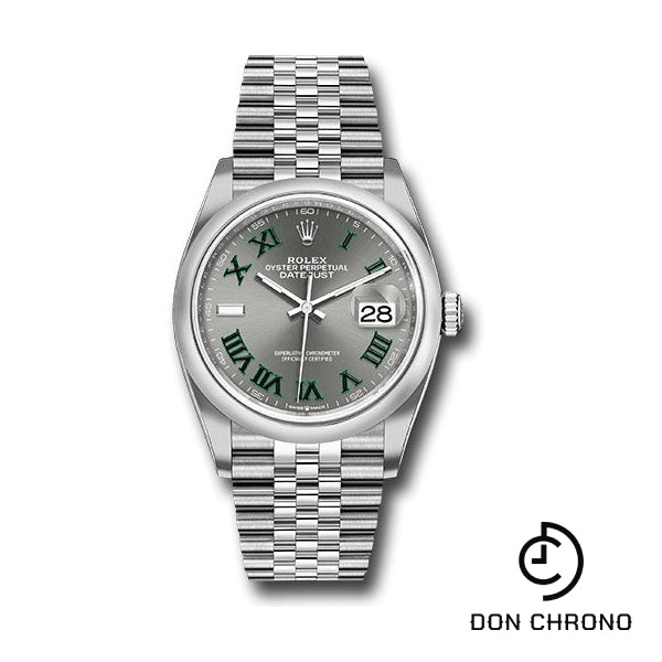 Rolex Oystersteel Datejust 36 Watch - Domed Bezel - Slate Roman Dial - Jubilee Bracelet - 126200 slgrj