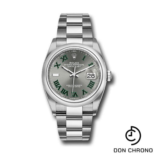 Rolex Oystersteel Datejust 36 Watch - Domed Bezel - Slate Roman Dial - Oyster Bracelet - 126200 slgro