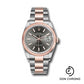 Rolex Steel and Everose Rolesor Datejust 36 Watch - Domed Bezel - Dark Rhodium Index Dial - Oyster Bracelet - 126201 dkrio