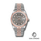 Rolex Everose Rolesor Datejust 36 Watch - Domed Bezel - Slate Fluted Motif Diamond Dial - Jubilee Bracelet - 126201 slflmdj