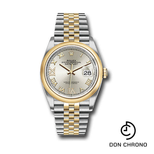 Rolex Steel and Yellow Gold Rolesor Datejust 36 Watch - Domed Bezel - Silver Roman Dial - Jubilee Bracelet - 126203 sdr69j