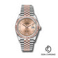 Rolex Steel and Everose Rolesor Datejust 36 Watch - Fluted Bezel - Rose Roman Dial - Jubilee Bracelet - 126231 rdr69j