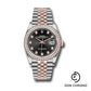 Rolex Steel and Everose Rolesor Datejust 36 Watch - Diamond Bezel - Black Diamond Dial - Jubilee Bracelet - 126281RBR bkdj