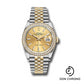 Rolex Steel and Yellow Gold Rolesor Datejust 36 Watch - Yellow Diamond Bezel - Champagne Index Dial - Jubilee Bracelet - 126283RBR chij