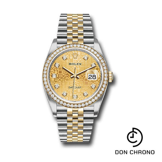 Rolex Yellow Rolesor Datejust 36 Watch - Diamond Bezel - Champagne Jubilee Diamond Dial - Jubilee Bracelet - 126283rbr chjdj