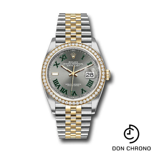 Rolex Yellow Rolesor Datejust 36 Watch - Diamond Bezel - Slate Roman Dial - Jubilee Bracelet - 126283rbr slgrj