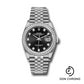 Rolex Steel Datejust 36 Watch - Diamond Bezel - Black Diamond Dial - Jubilee Bracelet - 126284RBR bkdj