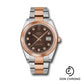 Rolex Steel and Everose Rolesor Datejust 41 Watch - Smooth Bezel - Chocolate Diamond Dial - Oyster Bracelet - 126301 chodo