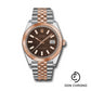 Rolex Steel and Everose Rolesor Datejust 41 Watch - Smooth Bezel - Chocolate Index Dial - Jubilee Bracelet - 126301 choij