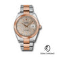 Rolex Steel and Everose Rolesor Datejust 41 Watch - Smooth Bezel - Sundust Index Dial - Oyster Bracelet - 126301 suio