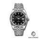 Rolex Steel and White Gold Rolesor Datejust 41 Watch - Fluted Bezel - Black Diamond Dial - Jubilee Bracelet - 126334 bkdj