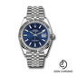 Rolex White Rolesor Datejust 41 Watch - Fluted Bezel - Bright Blue Fluted Motif Index Dial - Jubilee Bracelet - 126334 blflmij