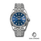 Rolex Steel and White Gold Rolesor Datejust 41 Watch - Fluted Bezel - Blue Index Dial - Jubilee Bracelet - 126334 blij