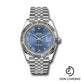 Rolex Steel and White Gold Rolesor Datejust 41 Watch - Fluted Bezel - Blue Roman Dial - Jubilee Bracelet - 126334 blrj