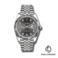 Rolex Steel and White Gold Rolesor Datejust 41 Watch - Fluted Bezel - Dark Rhodium Diamond Dial - Jubilee Bracelet - 126334 dkrdj