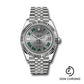 Rolex Steel and White Gold Rolesor Datejust 41 Watch - Fluted Bezel - Slate Green Roman Dial - Jubilee Bracelet - 126334 slgrj