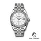 Rolex Steel and White Gold Rolesor Datejust 41 Watch - Fluted Bezel - White Index Dial - Jubilee Bracelet - 126334 wij