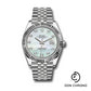 Rolex Steel and White Gold Rolesor Datejust 41 Watch - Fluted Bezel - White Mother-Of-Pearl Diamond Dial - Jubilee Bracelet - 126334 wmdj