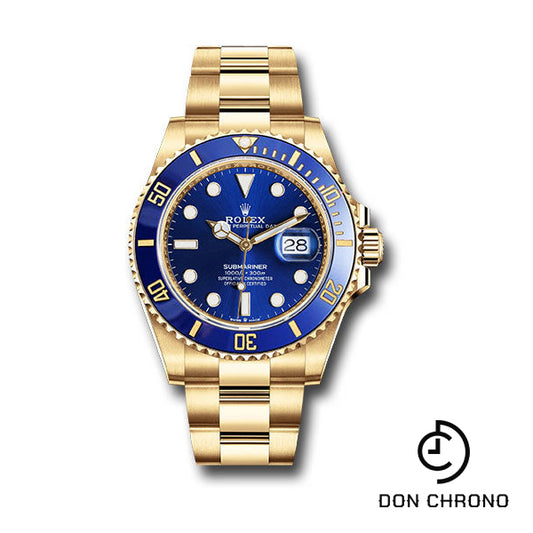 Rolex Yellow Gold Submariner Date Watch - Blue Bezel - Blue Dial - 126618LB