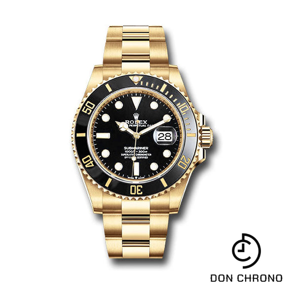 Rolex Yellow Gold Submariner Date Watch - Black Bezel - Black Dial - 126618LN