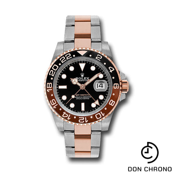 Rolex Everose Rolesor GMT-Master II 40 Watch - Black And Brown Root Beer Bezel - Black Dial - Oyster Bracelet - 126711CHNR bk