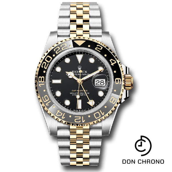 Rolex Yellow Rolesor GMT-Master II Watch - Bidirectional Rotatable Bezel - Black Dial - Jubilee Bracelet - 126713grnr bkj