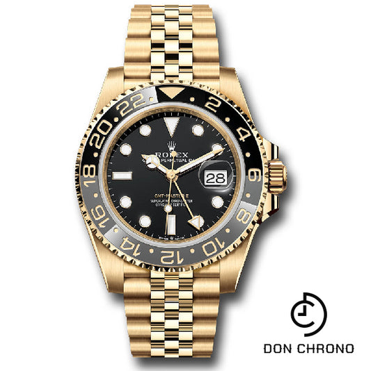 Rolex Yellow Gold GMT-Master II Watch - Bidirectional Rotatable Bezel - Black Dial - Jubilee Bracelet - 126718grnr bkj