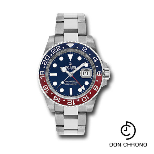 Rolex White Gold GMT-Master II 40 Watch - Blue and Red Pepsi Bezel - Blue Dial - Oyster Bracelet - 126719BLRO bl