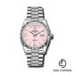 Rolex White Gold Day-Date 36 Watch - Fluted Bezel - Pink Opal Diamond Index Roman 9 Dial - Diamond President Bracelet - 128239 podidrdp