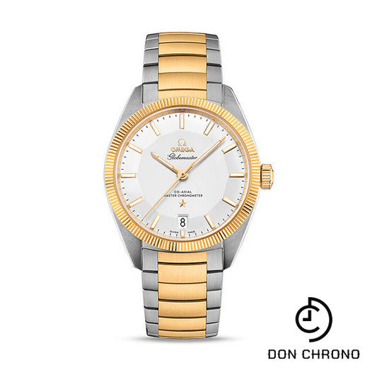 Omega Constellation Globemaster Co-Axial Master Chronometer Watch - 39 mm Steel And Yellow Gold Case - Yellow Gold Fluted Bezel - Silvery Dial - Steel Bracelet - 130.20.39.21.02.001