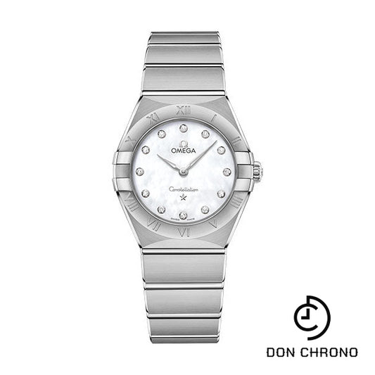 Omega Constellation Manhattan Quartz Watch - 28 mm Steel Case - Mother-Of-Pearl Diamond Dial - 131.10.28.60.55.001