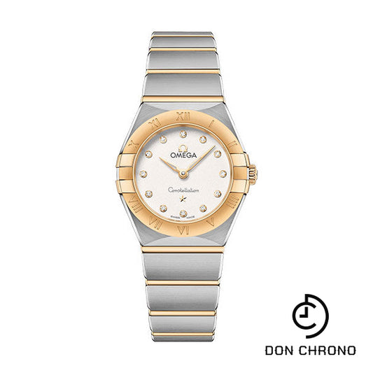 Omega Constellation Manhattan Quartz Watch - 25 mm Steel And Yellow Gold Case - Crystal White Silvery Diamond Dial - 131.20.25.60.52.002