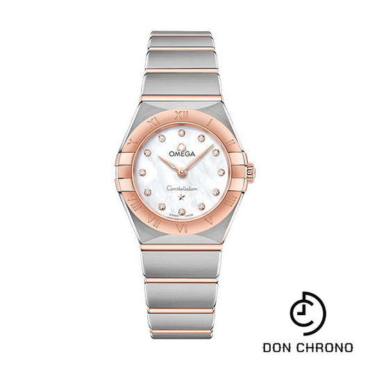 Omega Constellation Manhattan Quartz Watch - 25 mm Steel And Sedna Gold Case - Mother-Of-Pearl Diamond Dial - 131.20.25.60.55.001