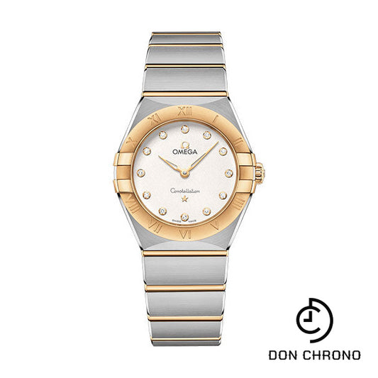 Omega Constellation Manhattan Quartz Watch - 28 mm Steel And Yellow Gold Case - Crystal White Silvery Diamond Dial - 131.20.28.60.52.002