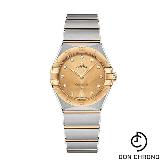 Omega Constellation Manhattan Quartz Watch - 28 mm Steel And Yellow Gold Case - Champagne Diamond Dial - 131.20.28.60.58.001