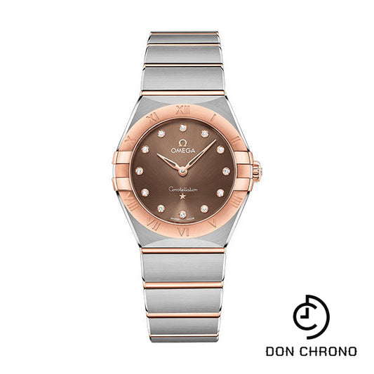 Omega Constellation Manhattan Quartz Watch - 28 mm Steel And Sedna Gold Case - Brown Diamond Dial - 131.20.28.60.63.001