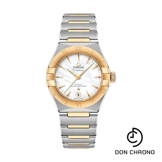 Omega Constellation Manhattan Co-Axial Master Chronometer Watch - 29 mm Steel And Yellow Gold Case - Mother-Of-Pearl Dial - 131.20.29.20.05.002