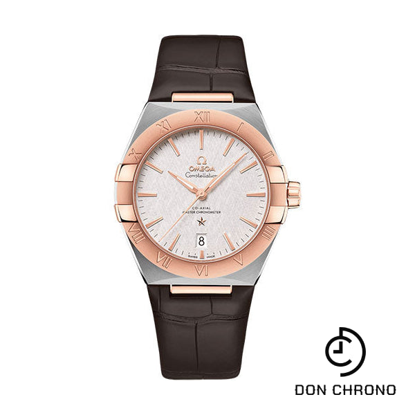 Omega Constellation OMEGA Co-Axial Master Chronometer - 39 mm Steel And Sedna Gold Case - Silvery Dial - Brown Leather Strap - 131.23.39.20.02.001