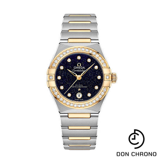 Omega Constellation Omega Co-Axial Master Chronometer - 29 mm Steel And Yellow Gold Case - Diamond Bezel - Blue Glass Diamond Dial - 131.25.29.20.53.001