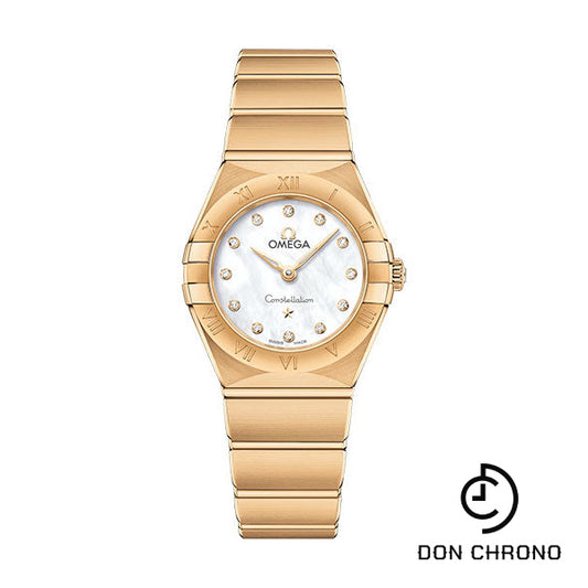 Omega Constellation Manhattan Quartz Watch - 25 mm Yellow Gold Case - Mother-Of-Pearl Diamond Dial - 131.50.25.60.55.002