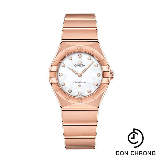 Omega Constellation Manhattan Quartz Watch - 28 mm Sedna Gold Case - Mother-Of-Pearl Diamond Dial - 131.50.28.60.55.001