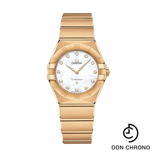 Omega Constellation Manhattan Quartz Watch - 28 mm Yellow Gold Case - Mother-Of-Pearl Diamond Dial - 131.50.28.60.55.002