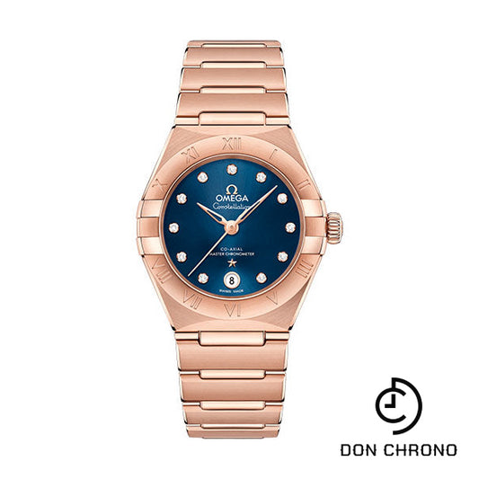 Omega Constellation Manhattan Co-Axial Master Chronometer Watch - 29 mm Sedna Gold Case - Blue Diamond Dial - 131.50.29.20.53.001