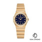 Omega Constellation Quartz - 25 mm Yellow Gold Case - Diamond Bezel - Blue Glass Diamond Dial - 131.55.25.60.53.001