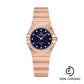 Omega Constellation Quartz - 25 mm Sedna Gold Case - Diamond Bezel - Blue Glass Diamond Dial - 131.55.25.60.53.002