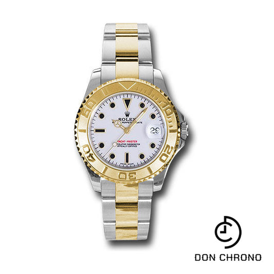 Rolex Steel and Yellow Gold Yacht-Master 35 Watch - White Dial - 168623 w