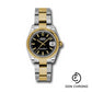 Rolex Steel and Yellow Gold Datejust 31 Watch - Domed Bezel - Black Index Dial - Oyster Bracelet - 178243 bkio