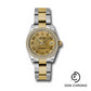 Rolex Steel and Yellow Gold Datejust 31 Watch - 46 Diamond Bezel - Champagne Concentric Circle Arabic Dial - Oyster Bracelet - 178383 chcao