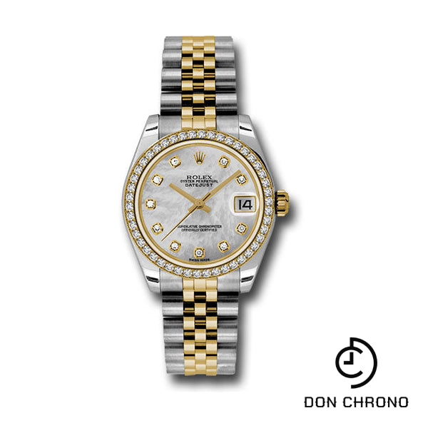 Rolex Steel and Yellow Gold Datejust 31 Watch - 46 Diamond Bezel - Mother-Of-Pearl Diamond Dial - Jubilee Bracelet - 178383 mdj