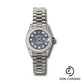 Rolex White Gold Lady-Datejust 26 Watch - 42 Diamond Bezel - Dark Mother-Of-Pearl Diamond Dial - President Bracelet - 179159 dkmdp